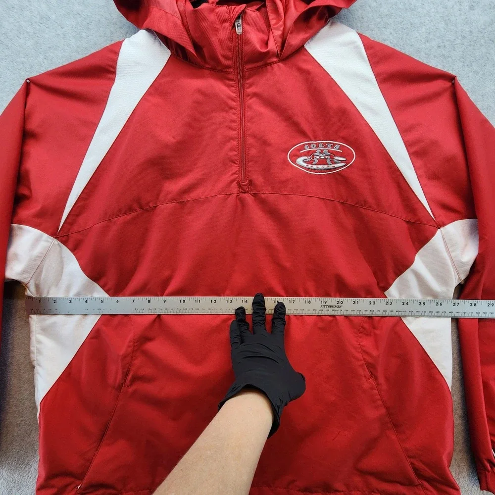 Champion Colts Windbreaker Pullover Jacket Men's XL Red White Hooded Vintage - Picture 9 of 12